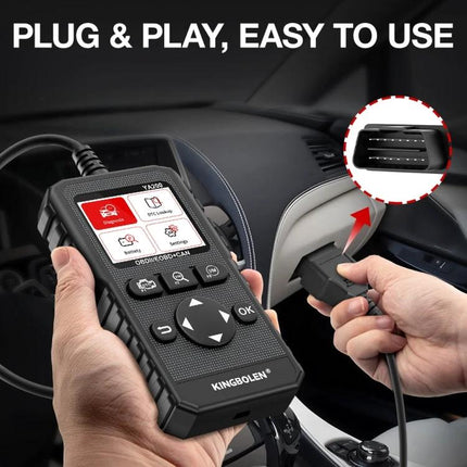 KINGBOLEN YA200 for Routine Vehicle Diagnostics in Daily Drives - compact OBD2 plug & play scanner reading and clearing engine codes