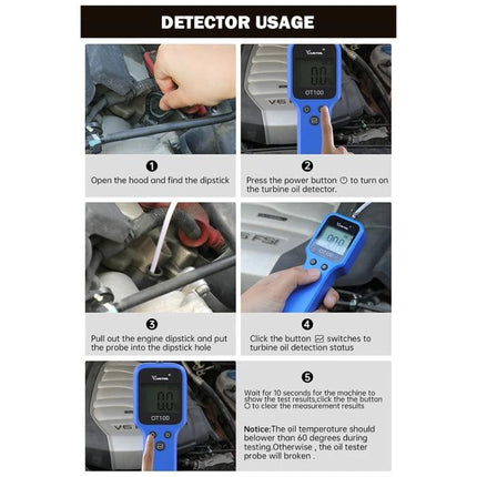 Essential Brake Fluid Quality Checker for Vehicle Safety handheld probe showing digital reading during engine dipstick test