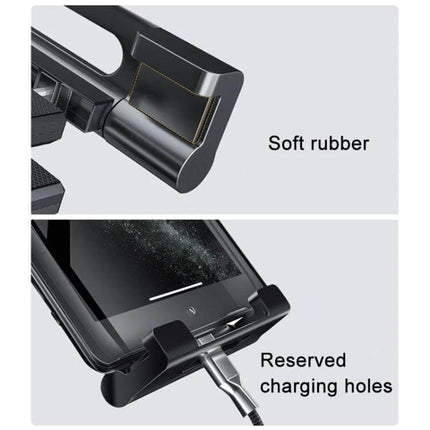 Universal Car Dashboard Tablet Holder with Suction Cup Mount showing soft rubber pads and reserved charging holes for secure hands-free use