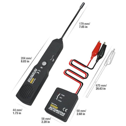 EM415 Detector for Car Electrical Troubleshooting at Home - handheld wire tracer with probe, tone generator and alligator clips for locating shorts and leaks