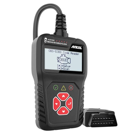 Ancel Device for Everyday Car Maintenance Checks handheld OBDII code reader showing live data and connector