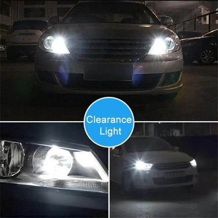 Car Interior LED Reading Light Kit For Cabin Lighting - 10-Pack installed as bright white clearance/map lights on a parked car at night