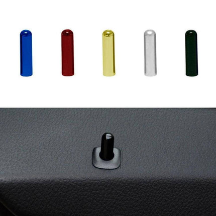 BMW Door Latch Pin Cap Covers Black Universal Fit Decor Trim - black ABS+PC door latch pin cap on BMW door panel, 4-door set