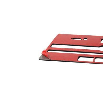 Carbon Fiber CD Console Panel Sticker for Infiniti Q50 and Q60 - red-backed adhesive trim piece for dashboard installation