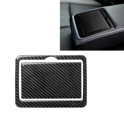 Decorative Carbon Fiber Sticker for Infiniti Q50 Q60 Cup Holder applied to rear water cup holder panel, textured carbon fiber interior trim