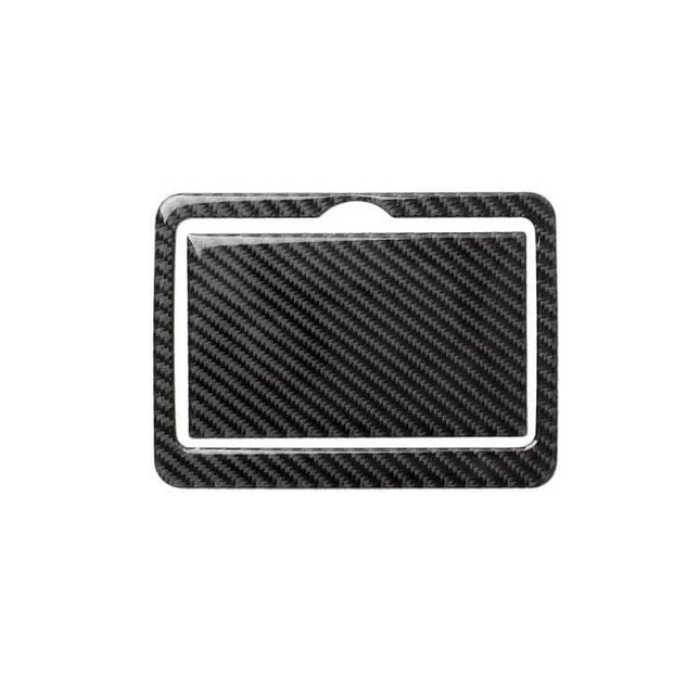 Decorative Carbon Fiber Sticker for Infiniti Q50 Q60 Cup Holder - textured black carbon fiber rear water cup holder panel decal