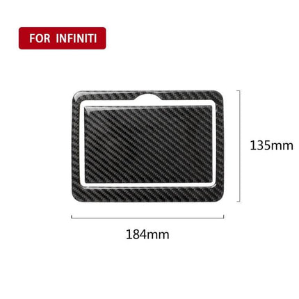 Decorative Carbon Fiber Sticker for Infiniti Q50 Q60 Cup Holder - carbon fiber rear cup holder panel trim 184x135mm