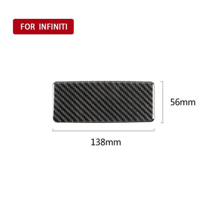 Carbon Fiber Decorative Sticker for Infiniti Q50 Q60 Rear Seat Ashtray - 138x56mm carbon fiber peel-and-stick trim for Infiniti rear seat ashtray
