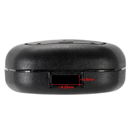 Durable Protective Case for Peugeot Citroen Car Remote Keys - black ABS cover showing key slot and measurements