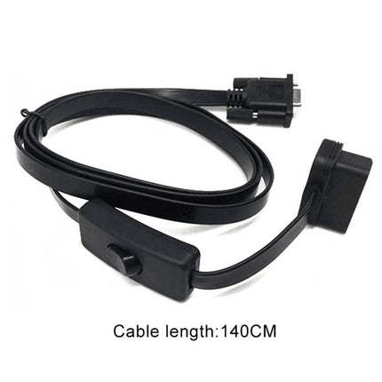 Extended Cable for Everyday Car Maintenance and Checks – 140cm OBD2 extension cable with durable flat design for easy engine diagnostics