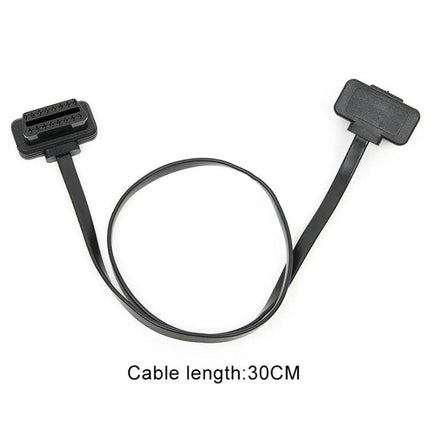 Extended Cable for Everyday Car Maintenance at Home - 30cm diagnostic extension cable with corrosion-resistant flat OBD connector for garage use