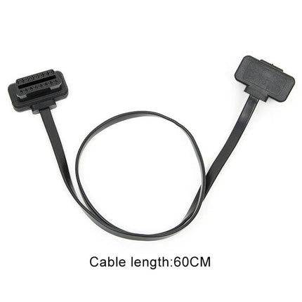 OBD Extension Cable for Home Vehicle Diagnostic Needs – 60cm flat OBD2 extension cable for easy garage diagnostics and scanner access
