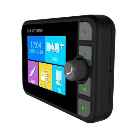 DAB-C6 Car DAB Radio Receiver With Bluetooth FM Transmitter plug-and-play unit with color LCD, AUX output and control knob