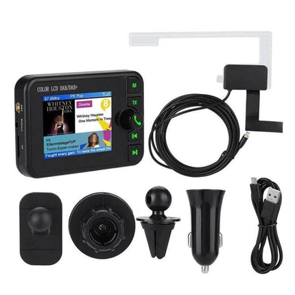 DAB-C6 Car DAB Radio Receiver With Bluetooth FM Transmitter plug-and-play DAB+ adapter with AUX output, Bluetooth streaming and hands-free calling