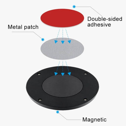 Car Round Dome Reading Light For Interior Nighttime Reading - magnetic round dome light with metal patch and double-sided adhesive for easy installation