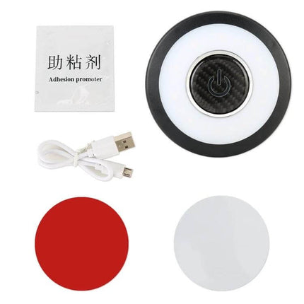 Car Round Dome Reading Light For Interior Nighttime Reading compact USB rechargeable dome light with touch power button and adhesive pads