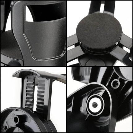 Practical Universal Black Car Cup Holder for Everyday Driving - black adjustable clip-in cup holder close-up showing grips and base