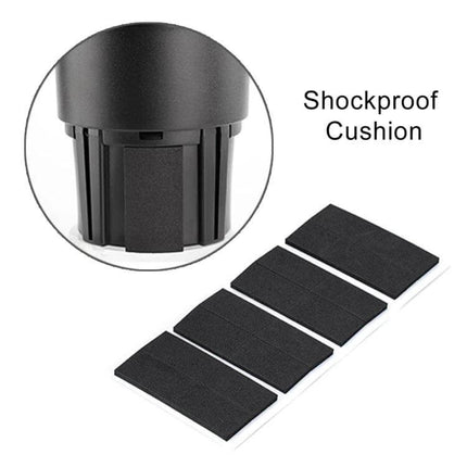 Practical Universal Black Car Cup Holder for Everyday Driving — black shockproof cushion pads shown for secure, spill‑free cup fit