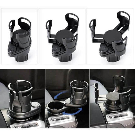 Practical Universal Black Car Cup Holder for Everyday Driving - adjustable tool-free install secures cups and bottles to prevent spills