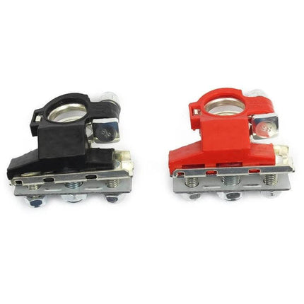 Foxsur Car Battery Terminal Clamp Kit For Wire Connectors – red and black quick-connect battery terminal clamps for automotive wiring projects