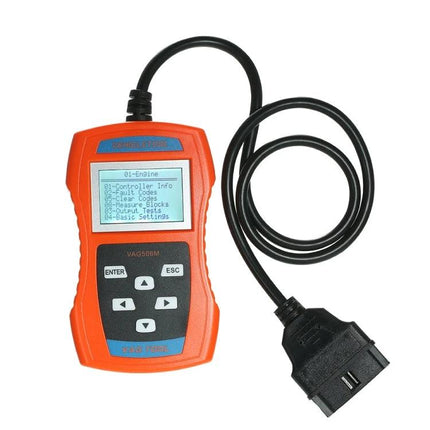 Essential Device for Everyday Car Maintenance and Troubleshooting - orange OBD2 code reader with screen and cable for reading and clearing engine codes