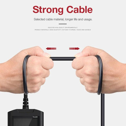 Handy Device for Everyday Car Maintenance and Diagnostics showing strong, durable cable being stretched between two hands