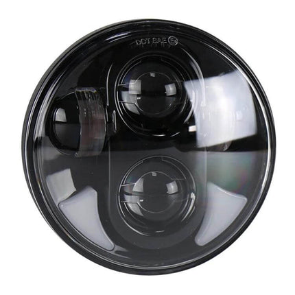 Car LED Headlight 5.75 Inch Ideal For Night Driving - black 5.75" round LED headlight, fits standard housings, bright reliable illumination