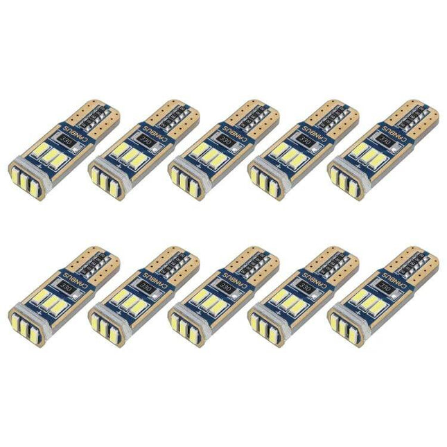 T10 Car Clearance Light With Decoder For Everyday Use - 10-pack compact 27x10x6 mm LED replacement bulbs for cars, trucks, SUVs