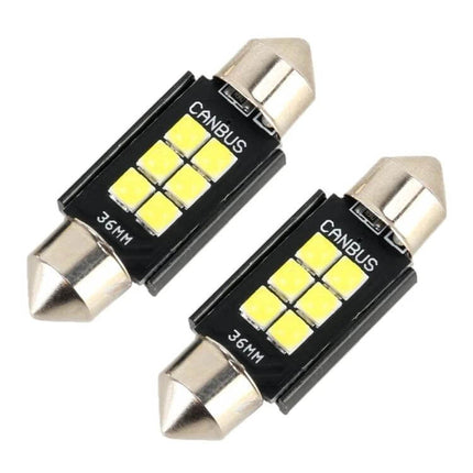 36mm Car Reading Lamp Dome Light 6000K Cool White 2-Pack compact CANBUS 36mm LED interior dome bulbs for map reading and cabin lighting