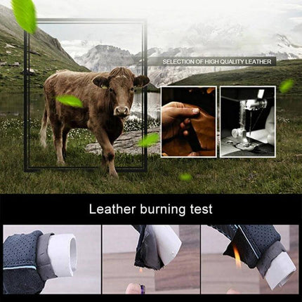 Genuine Leather Car Steering Wheel Cover, 38cm Diameter - high quality leather, manufacturing and burning test visuals