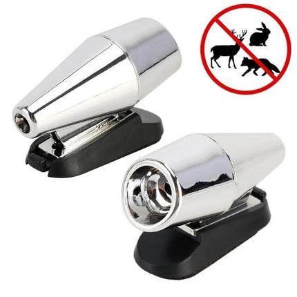 Wind Powered Deer Alert Repeller For Cars, Pair, Black - chrome wind-powered deer whistle pair on black mounts for vehicles
