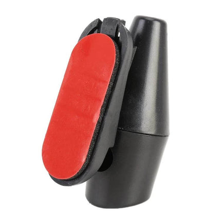 Wind Powered Deer Alert Repeller For Cars, Pair, Black - close-up of black wind-powered vehicle deer whistler with red adhesive pad
