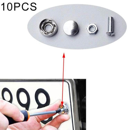 Anti Theft License Plate Screws 10 Sets Durable Metal zinc alloy tamper-resistant caps installed on car license plate