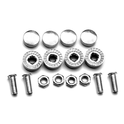 Anti Theft License Plate Screws 10 Sets Durable Metal - ten zinc alloy tamper-resistant screws, caps and nuts for secure license plate mounting