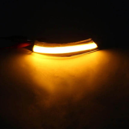 Ford LED Dynamic Turn Signal Light 2-Pack for Cars - glowing amber LED strip with ABS housing for improved visibility