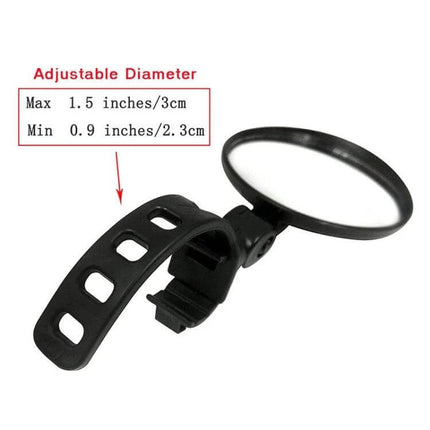 Universal Bicycle Rearview Mirror 360 Degree Rotating - compact adjustable mount fits 0.9–1.5in handlebars, lightweight scratch-resistant lens for city commuting