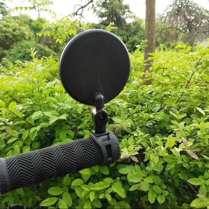 Universal Bicycle Rearview Mirror 360 Degree Rotating mounted on bike handlebar with lightweight scratch-resistant lens for safer commuting
