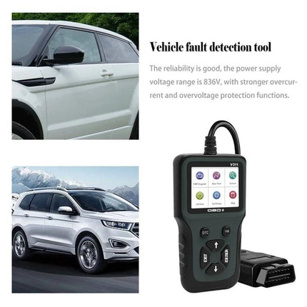 A Practical Tool for Everyday Vehicle Maintenance and Checks - compact OBD2 scanner plugged into car dashboard for engine code reading