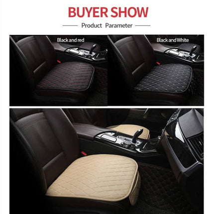 Universal Anti-Slip Car Rear Seat Cushion for 5-Seater Vehicles - quilted black red and beige rear seat protector preventing slipping and spills