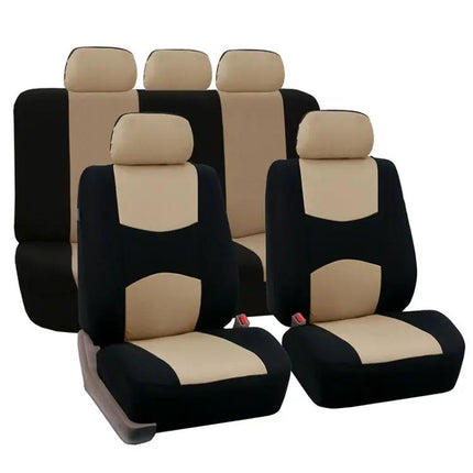 Black Universal 9-in-1 Anti-Slippery Car Seat Cushion Set