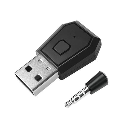 Bluetooth Adapter for Easy PS4 Gaming Chats at Home - compact USB dongle with 3.5mm audio plug for wireless PS4 headset pairing