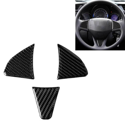 Carbon Fiber Steering Wheel Decorative Sticker for Honda Fit - 3-piece lightweight carbon fiber trim set to personalize steering wheel interior