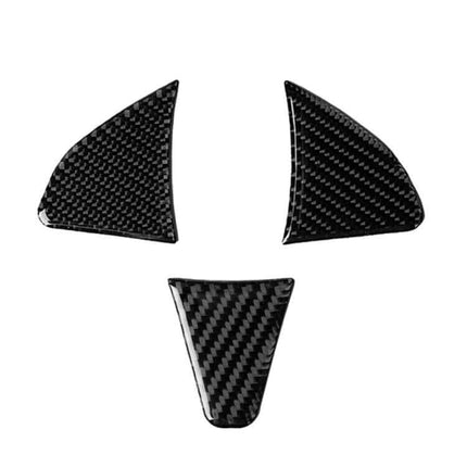Carbon Fiber Steering Wheel Decorative Sticker for Honda Fit - three-piece carbon fiber steering wheel trim set