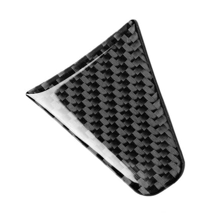 Carbon Fiber Steering Wheel Decorative Sticker for Honda Fit - black carbon fiber triangular steering wheel accent