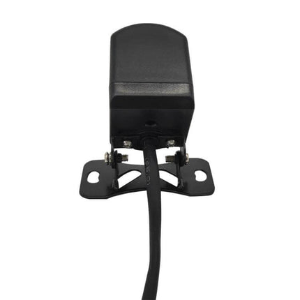 Wide Angle Wireless WiFi Rear View Camera for Safe Backup mounted black rearview camera with bracket and cable