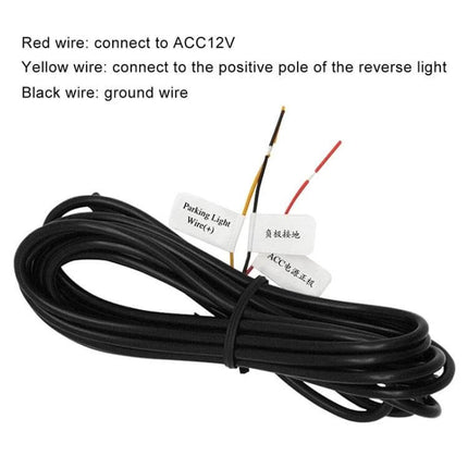 Wide Angle Wireless WiFi Rear View Camera for Safe Backup wiring harness with red ACC12V yellow reverse light and black ground wire