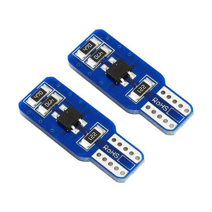 Two Pack Car Interior LED Reading Lamp Bulbs With Decoder - compact 33x12x3mm LED replacement with decoder for dome and reading lamps
