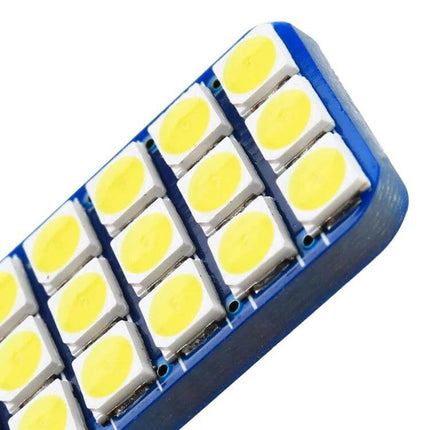 Two Pack Car Interior LED Reading Lamp Bulbs With Decoder compact 33x12x3mm LED dome replacement showing LED chip array