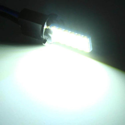 Two Pack Car Interior LED Reading Lamp Bulbs With Decoder - bright white LED dome/reading lamp replacement showing illuminated bulb and light beam