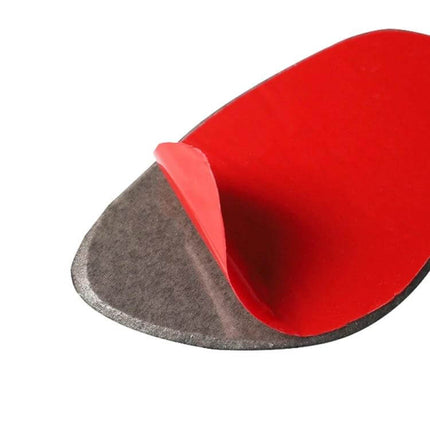 Carbon Fiber Decorative Sticker for Car Gear Shift Panel - close-up of adhesive-backed lightweight carbon fiber decal with red peel-off liner